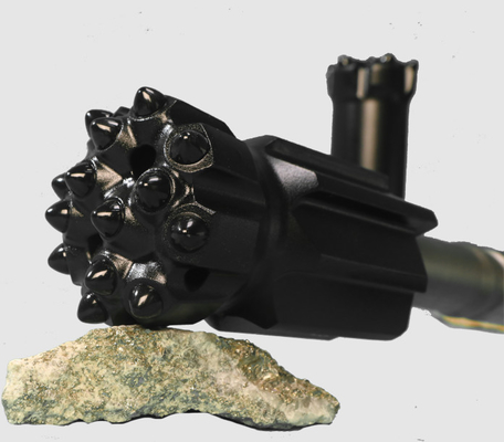 İp T45 Retrac Button Drill Bit 3' - 4' Boyutlu ve Mağara Kullanımı İçin Siyah Renkli